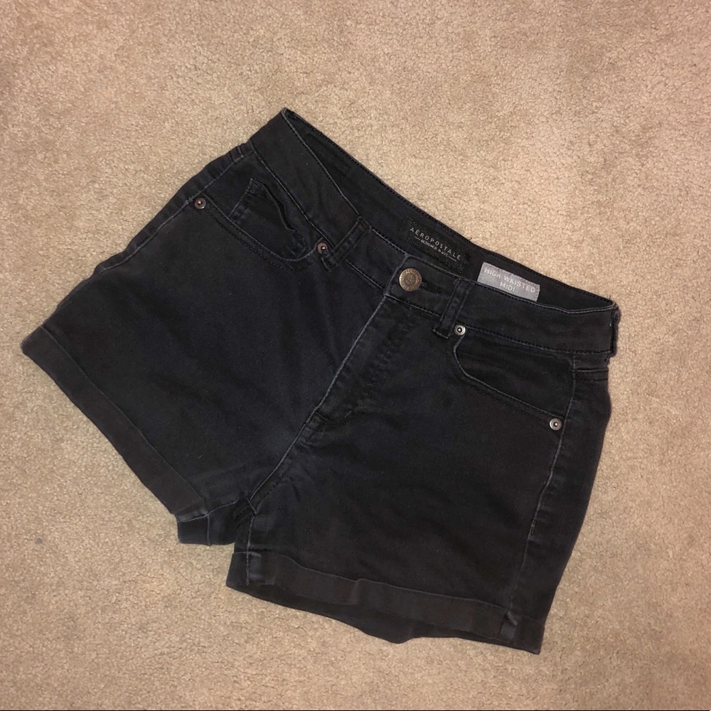 High Waisted Midi Denim Shorts